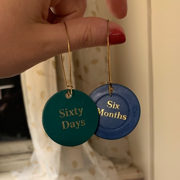 Vintage “We Care” sobriety coin earrings - Picture 3 of 5